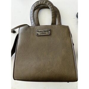 Darcy Marks London Olive Green Pebbled Vegan Leather Satchel Handbag Square Bag